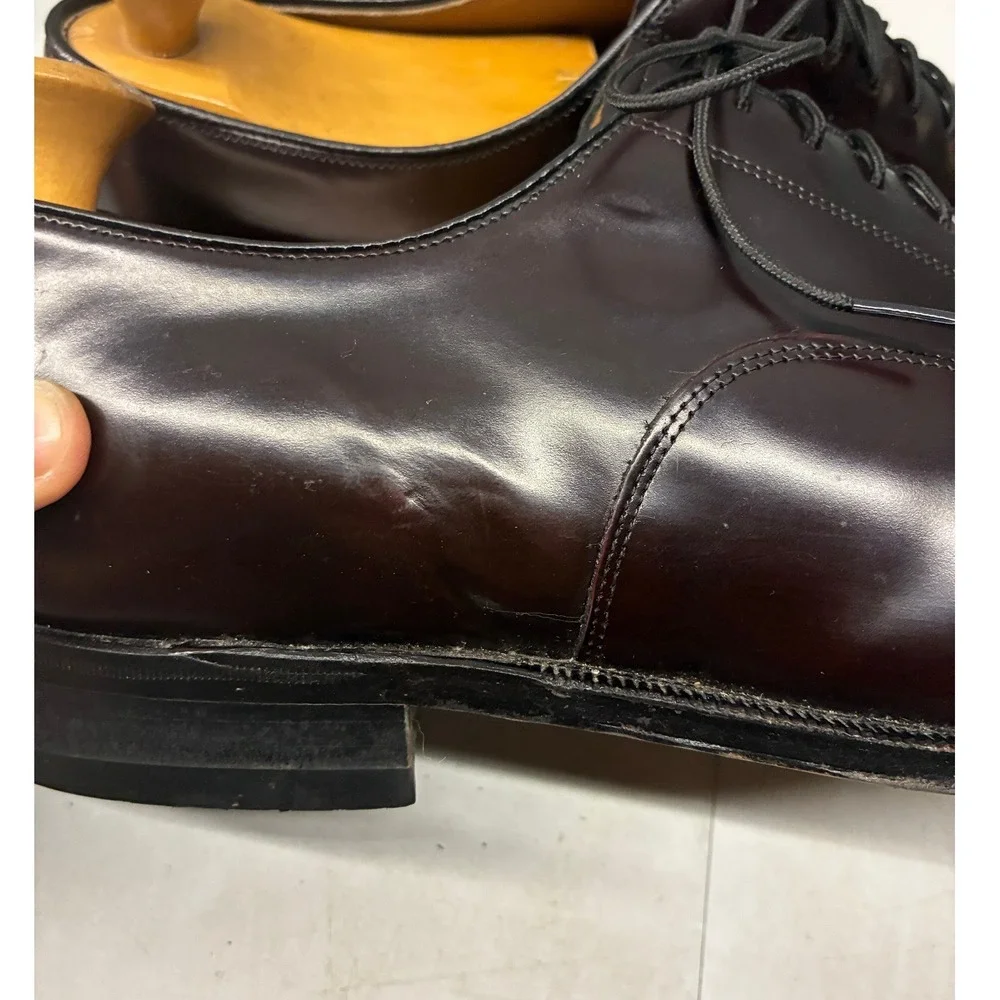 Johnston & Murphy Melton Cap Toe Oxford Men's Size 10.5 3E Bordeaux Dress Shoes